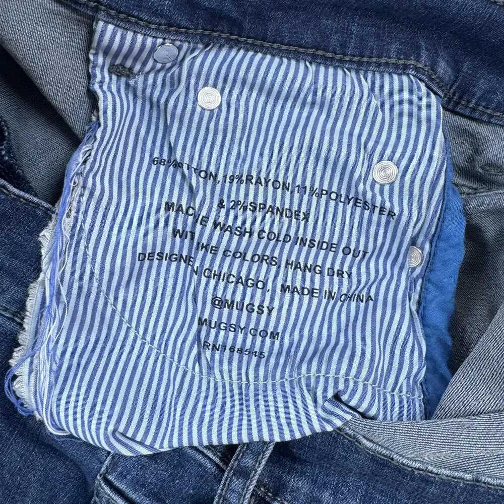 Mugsy Jeans Mens Size 33x32 Blue Fultons Tapered Slim Fit Stretch Denim Casual
